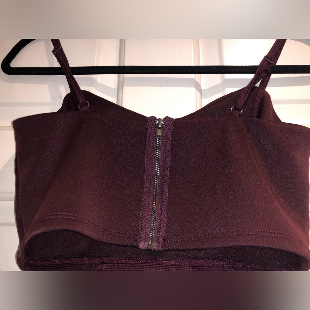 NWOT Dynamite Deep Burgundy Crop Top - Small - Picture 5 of 7